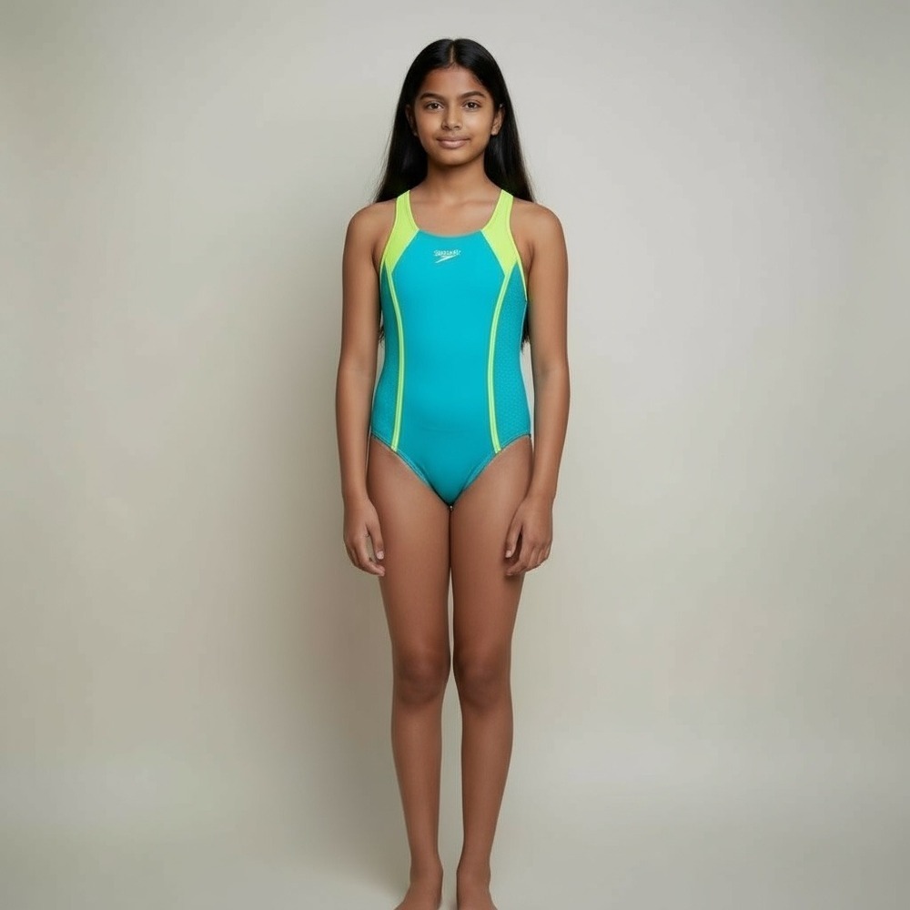 Girls Speedo swimsuit onepeice size small bright blue